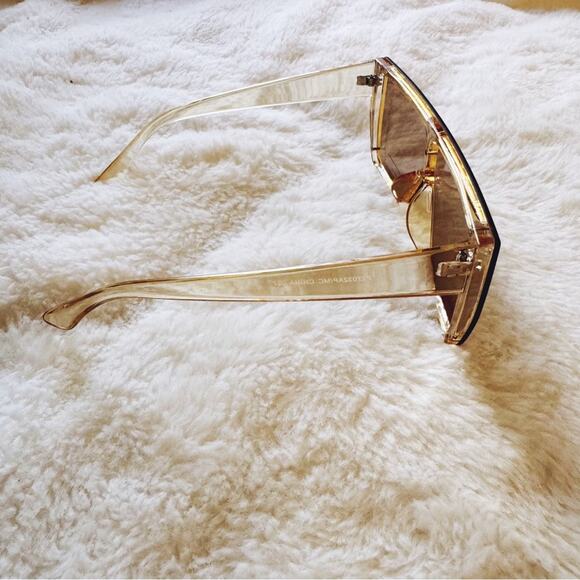 Greta Clear Yellow Oversized Statement Sunglasses - Picture 8 of 9
